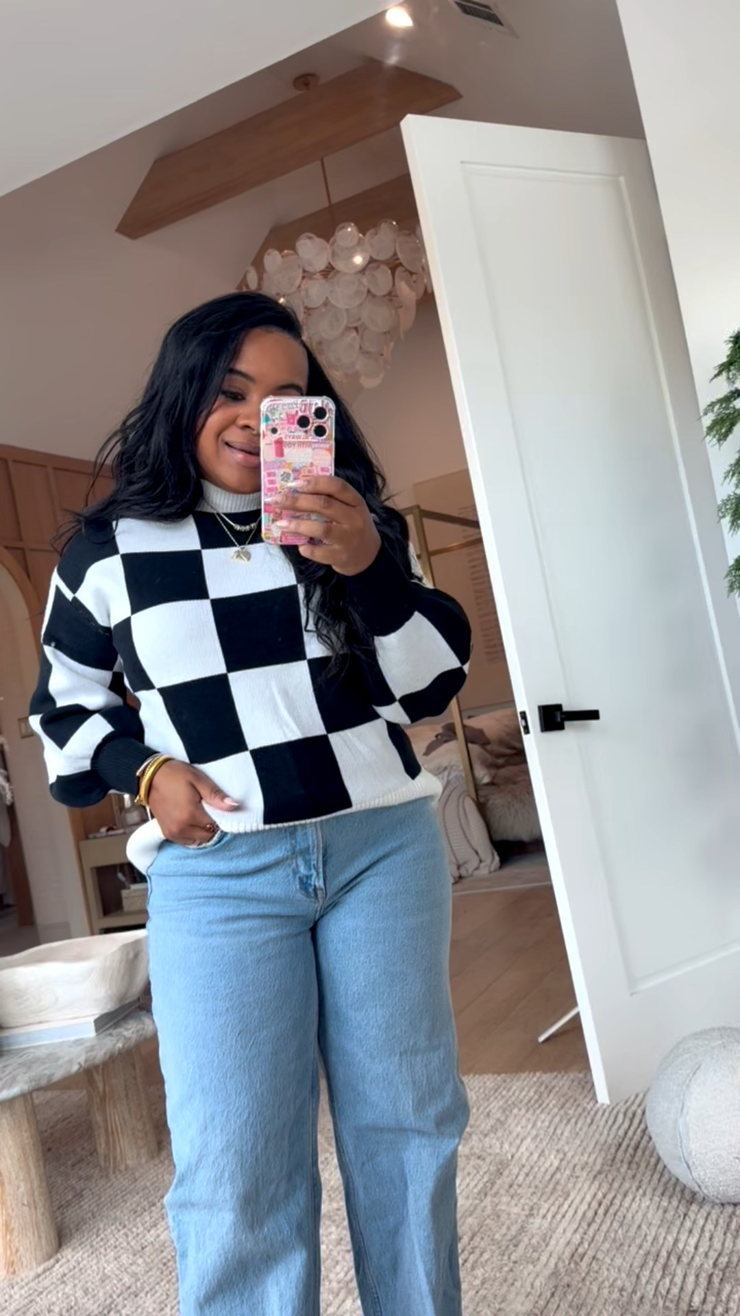 Loving this checkered sweater, I’m wearing a medium!

#LTKMidsize #LTKgrwm #LTKFindsUnder50