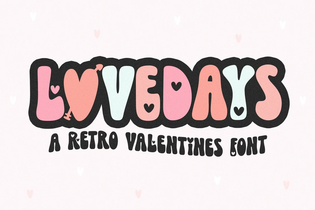 Lovedays Retro Font  Groovy Font Valentine Font Hippie - Etsy | Etsy (US)