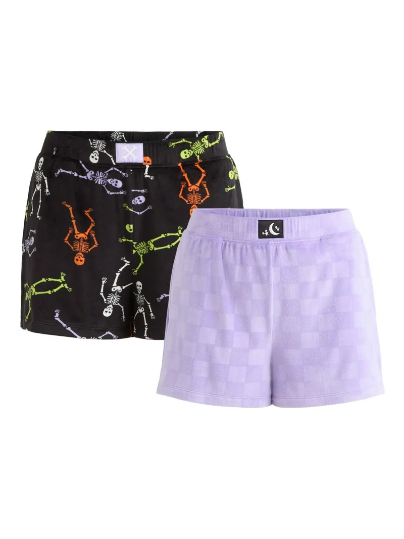 Halloween Women's Sleep Shorts from Way To Celebrate, 2-Pack, Sizes XS-3X - Walmart.com | Walmart (US)