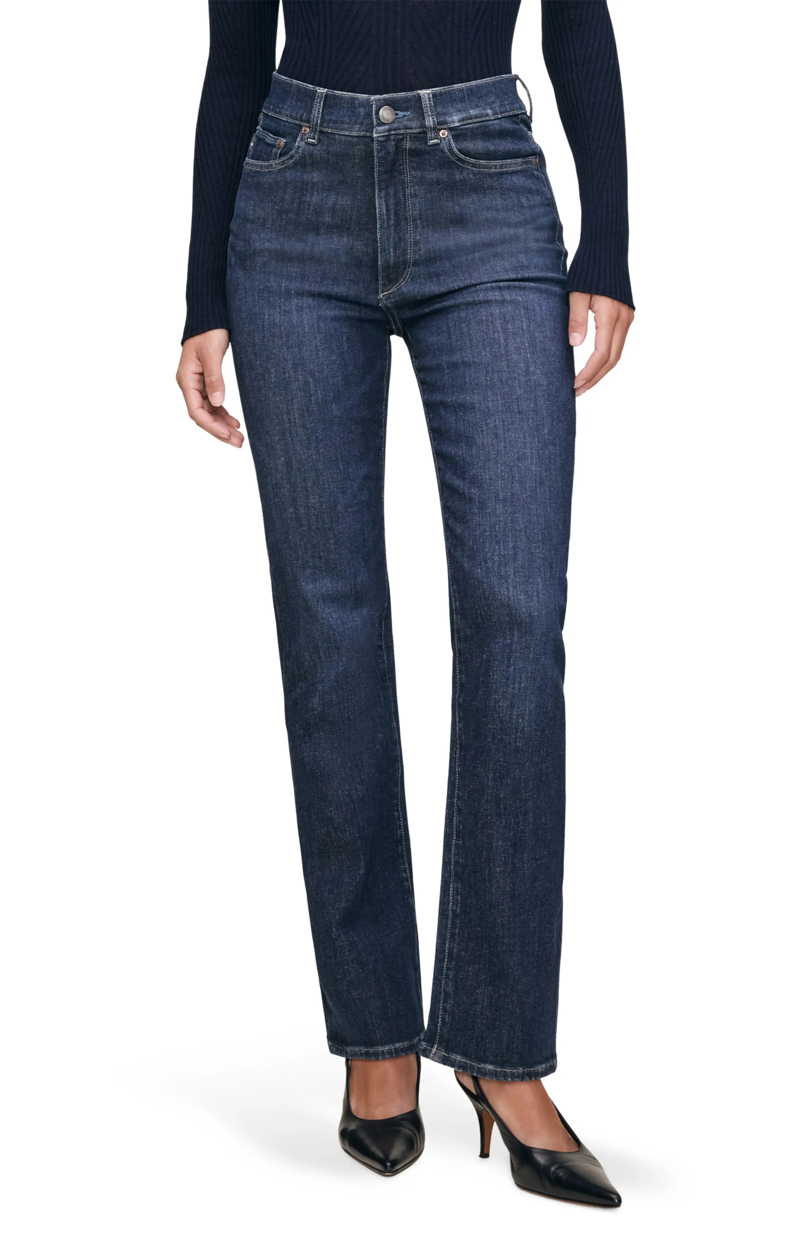 DL1961 Halle Instasculpt Straight Leg Jeans in Crescent Harbor at Nordstrom, Size 31 | Nordstrom