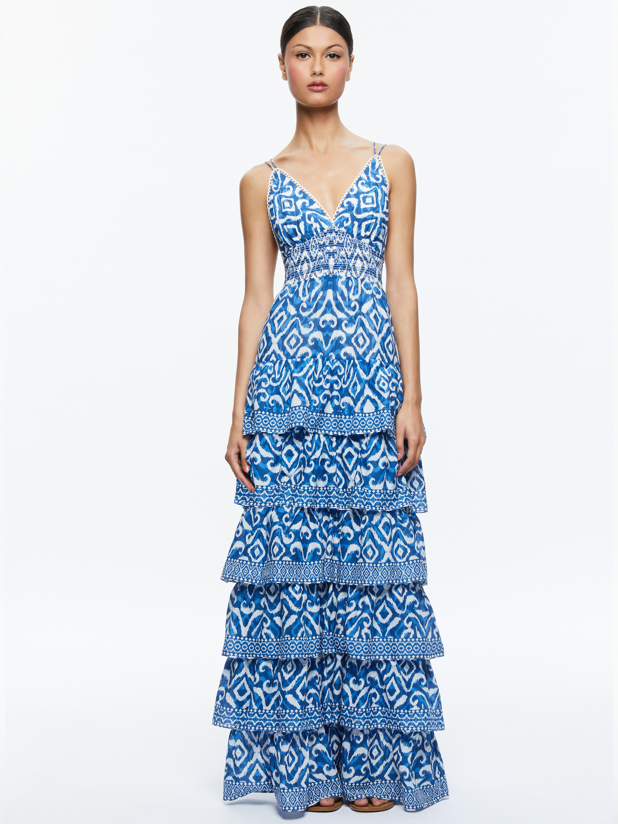 IMOGENE TIERED MAXI DRESS | Alice + Olivia