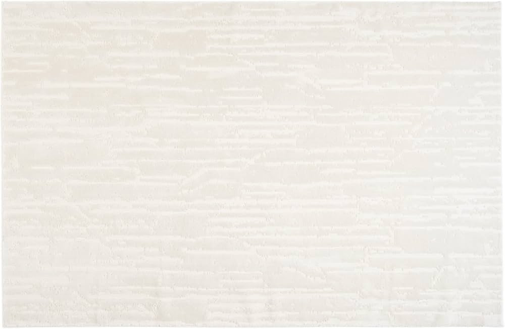 Ebb 6'7"x9' Washable Area Rug for Living Room Bedroom - 100% Recycled Oeko-TEX Certified, Medium Pile, Beige, Cream | Amazon (US)