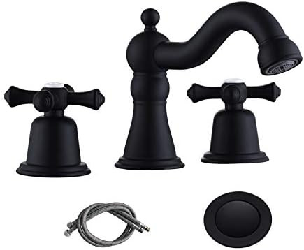 RKF Brass Two Handle Widespread Bathroom Sink Faucet with Metal Pop-up Drain with Overflow and CUPC  | Amazon (US)