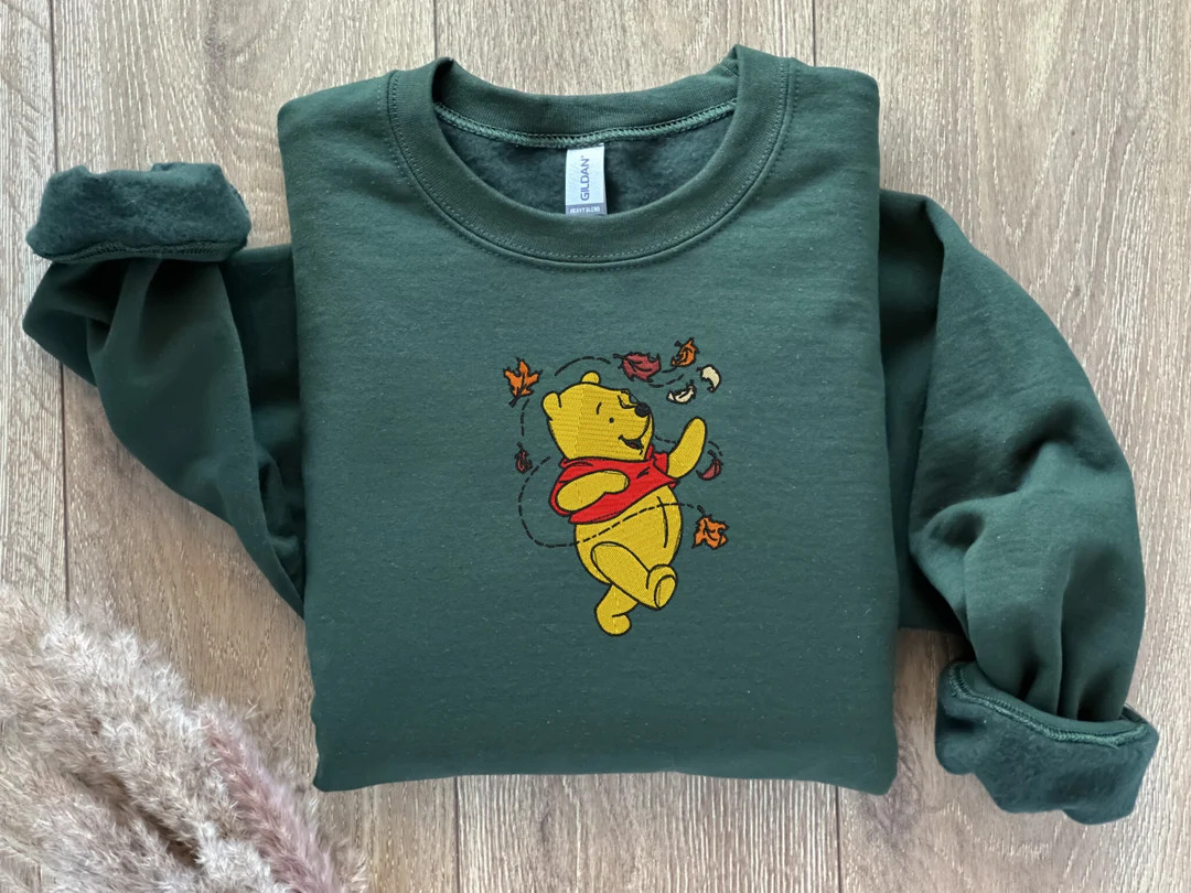 EMBROIDERED Fall Winnie the Pooh Sweatshirt Fall Theme - Etsy | Etsy (US)