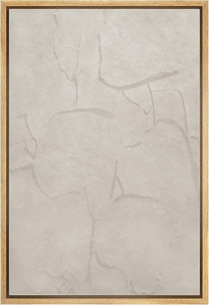 SIGNWIN Framed Canvas Print Wall Art Minimal White Brush Stroke Landscape Abstract Geometric Illu... | Amazon (US)