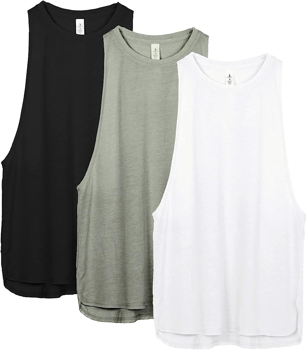 icyzone Workout Tank Tops for Women - Running Muscle Tank Sport Exercise Gym Yoga Tops Athletic S... | Amazon (US)