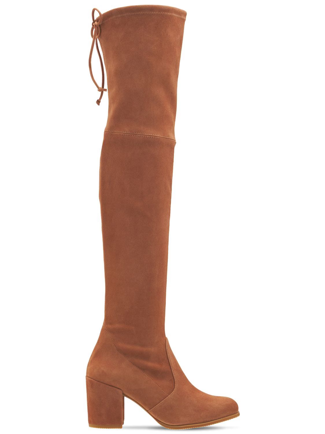 STUART WEITZMAN70MM TIELAND STRETCH SUEDE BOOTS | Luisaviaroma