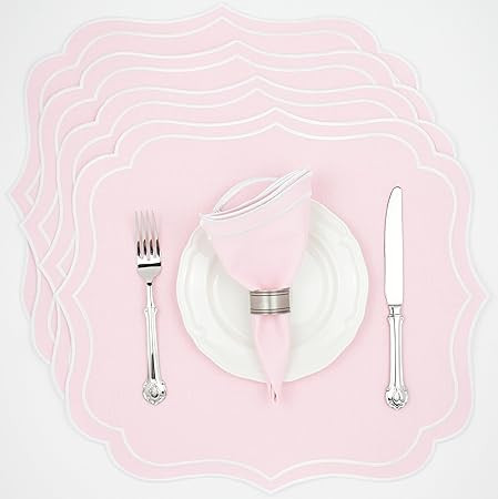 Bryonia Cotton Linen Placemats Set of 4 - Double Layered, Machine Washable, Wrinkle Resistance, S... | Amazon (US)