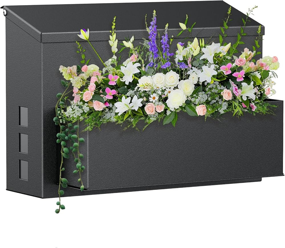 Uniclife Wall Mount Mailbox for Outside, Large Mailbox with Planter, Large Capacity Mail Box for ... | Amazon (US)