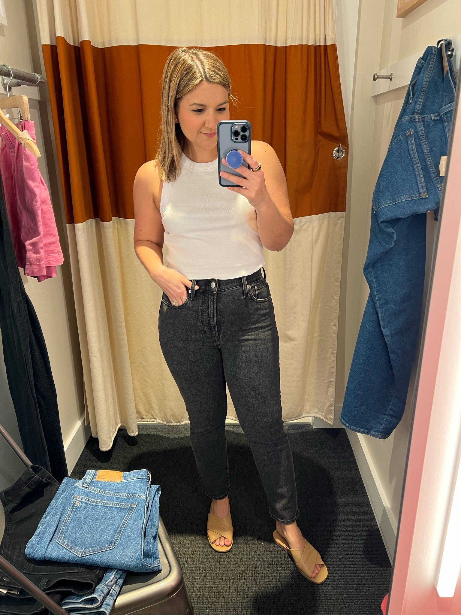 Bought these! Such a great jean for summer nights. I’m usually a 27 these days and I sized down to 26 petite. 

#LTKSeasonal