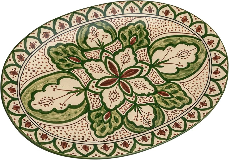 Creative Co-Op Garden Tapestry Stoneware Platter, Multicolor | Amazon (US)