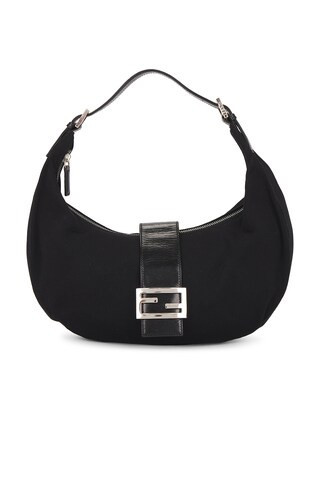 Fendi Half Moon Hobo Bag in Black | FWRD 
