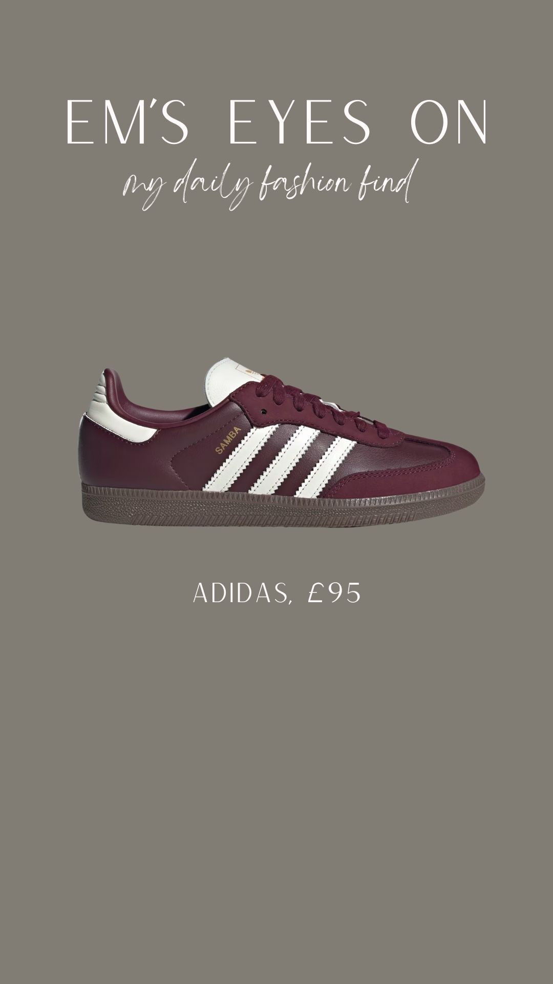 Em’s eyes on 👀 sharing my daily fashion find 
Adidas maroon samba trainers 


#LTKuk #LTKautumn #LTKeurope