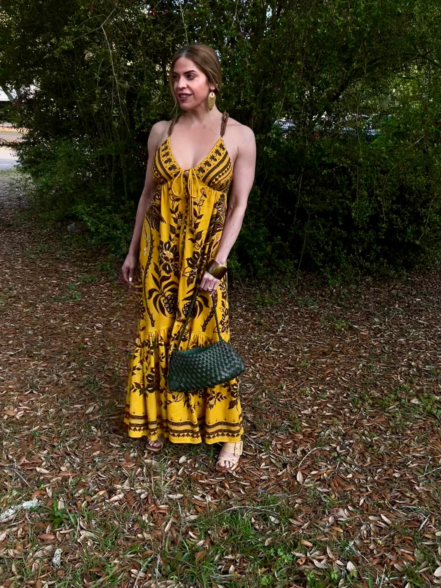 Wearing sunshine, walking in daydreams.  
This **Farm Rio beauty** wraps me in golden mustard tones that make me feel like I’m at the beach during golden hour. Styled with a woven bag in hand, nude sandals to complete the look — it’s giving earthy goddess, Sunday market strolls, and barefoot joy.

It’s not just a look, it’s a *mood*.  
Linked it all on LTK so you can feel this kind of magic too.

#StyleWithSoul #FarmRioVibes #GoldenHourGlow #EarthyAndEffortless #springgoddess

#LTKOver40 #LTKStyleTip #LTKFestival