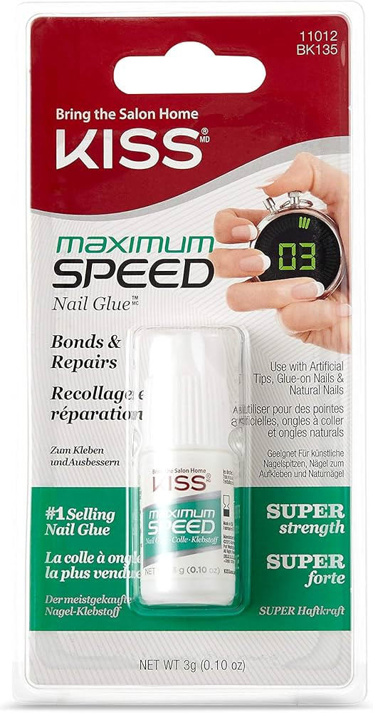 KISS Products Maximum Speed Nail Glue, Clear, 0.1 Ounce | Amazon (US)