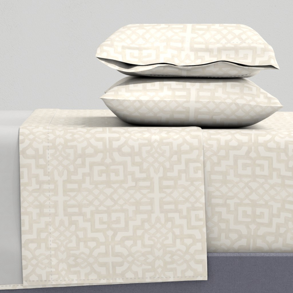 Fretwork Garden Dark Ecru Sheet Set | Spoonflower | Spoonflower