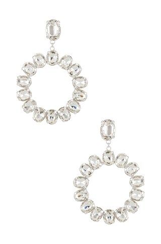 SHASHI Statement Drop Hoop Earrings in Silver from Revolve.com | Revolve Clothing (Global)
