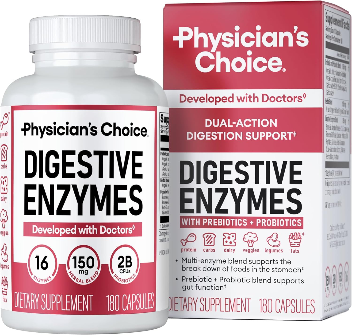 Physician's CHOICE Digestive Enzymes for Bloating & Digestion - Fast-Acting 16 Enzyme Formula wit... | Amazon (US)
