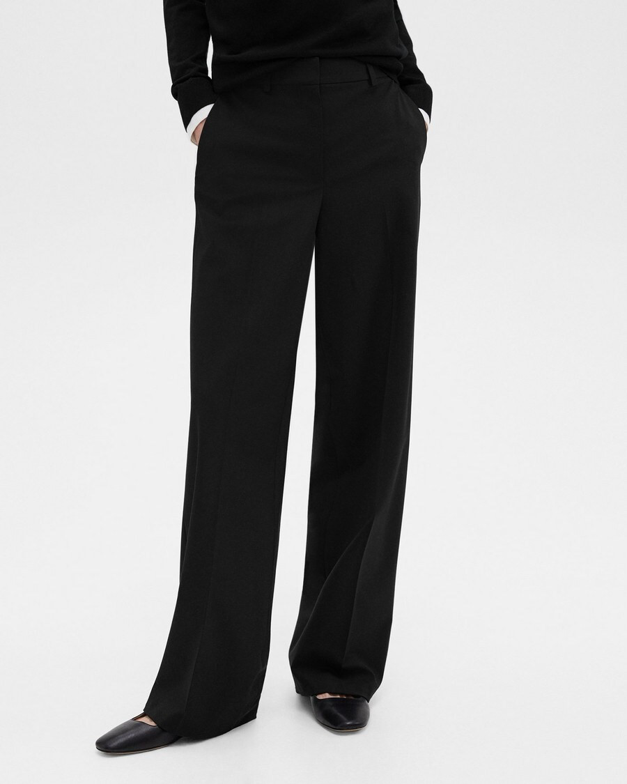Stretch Wool Straight-Leg Pant | Theory | Theory UK