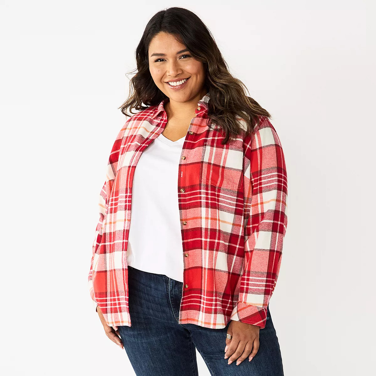 Plus Size Sonoma Goods For Life® Everyday Flannel Shirt | Kohl's