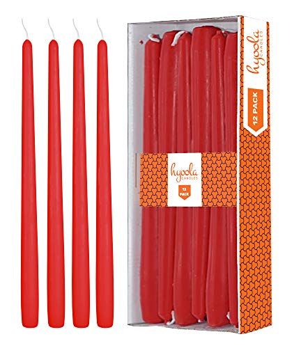Hyoola, 10" Red Taper Candles - Dripless Tapers (12 Pack) - Walmart.com | Walmart (US)