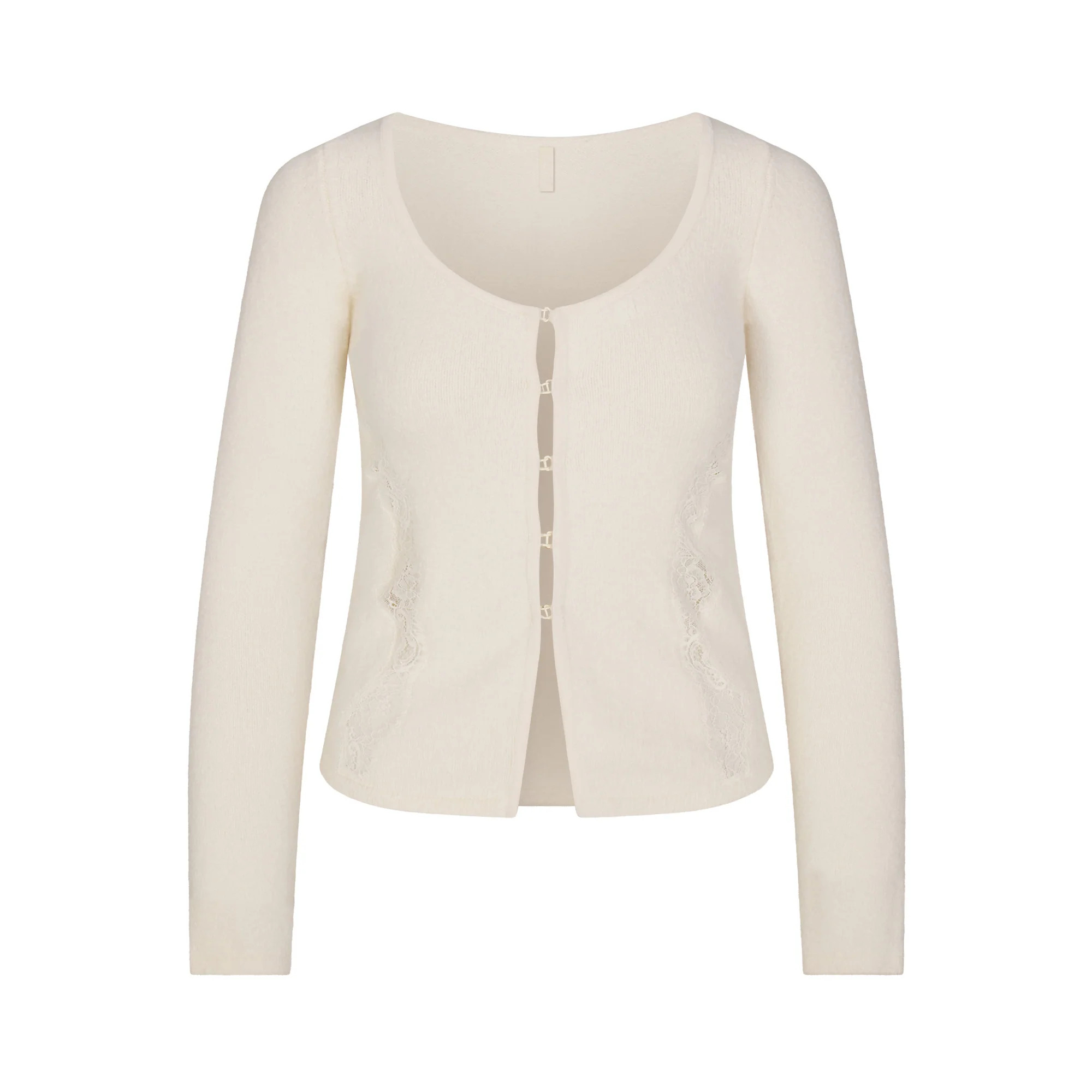 LACE KNIT LONG SLEEVE CARDIGAN | SUGAR | SKIMS | SKIMS (US)