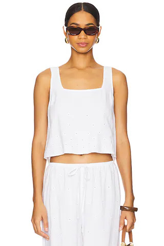 Bella Dahl Square Neck Button Back Tank in White from Revolve.com | Revolve Clothing (Global)