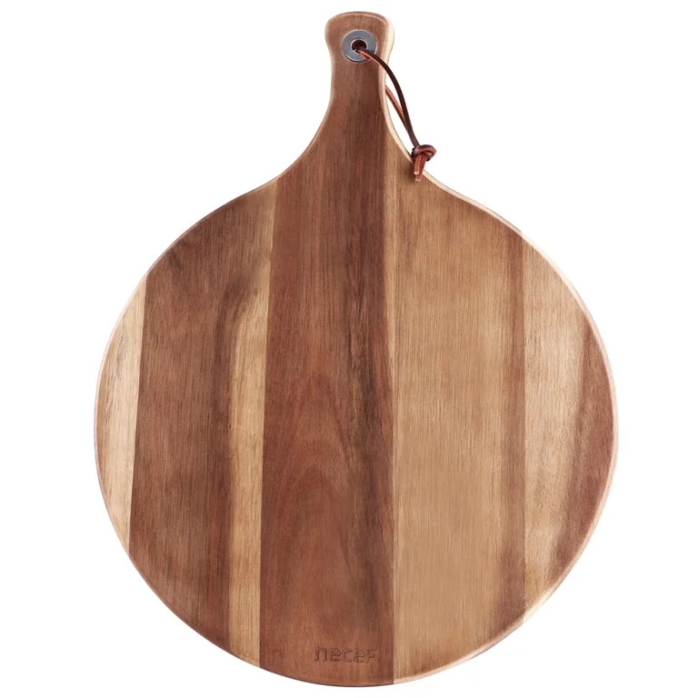 Hecef 12in Round Charcuterie Board with Handle, Acacia Wood Cutting Board Cheese Serving Tray for... | Walmart (US)
