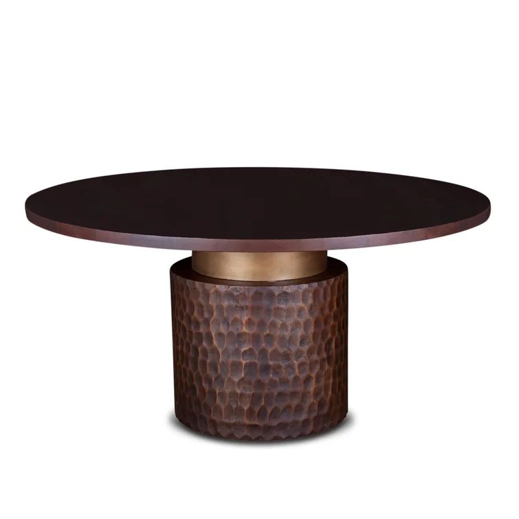 Haigh Round Solid Wood Top Metal Base Dining Table | Wayfair North America