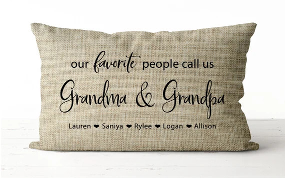 Our Favorite People Call Us Grandma & Grandpa Pillow  | Etsy | Etsy (US)