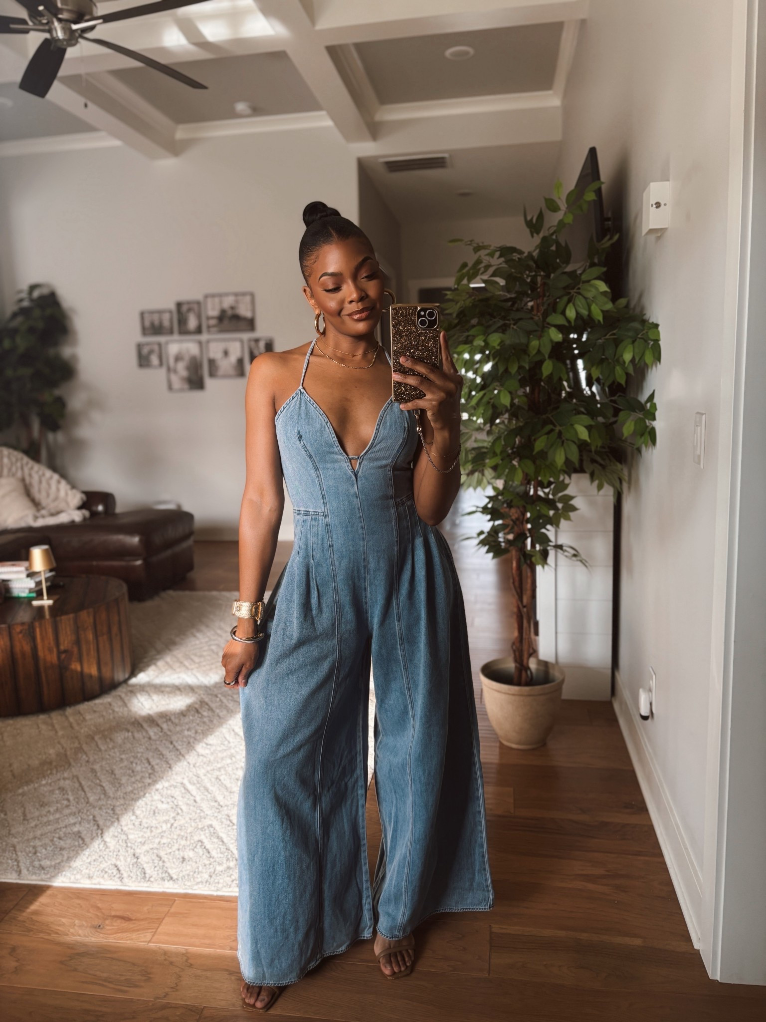 The easiest one-and-done outfit 👖

This @VICI denim jumpsuit is one of those pieces you can throw on and instantly look put together. The wide-leg silhouette is super flattering and the halter neckline gives it a chic feel.

I styled it with simple heels and gold jewelry for an effortless look.

Linked here if you want to shop it.
CODE: JASMINEM35

#LTKootd #LTKSpringSale #LTKFestival
