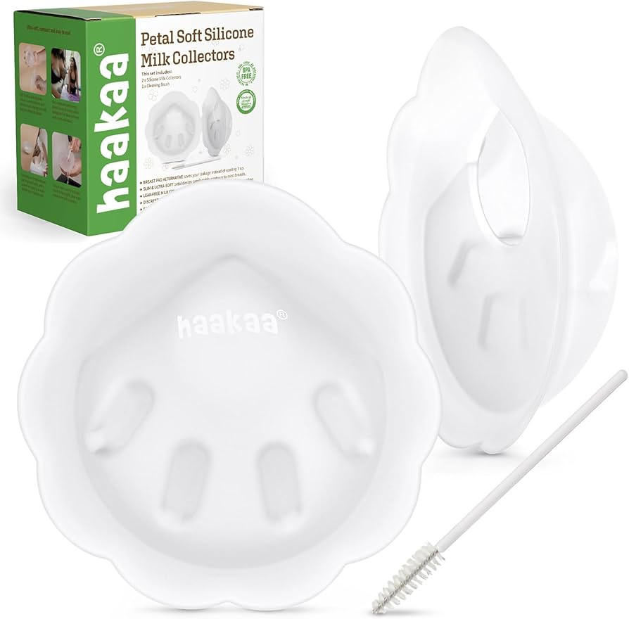haakaa Petal Soft Silicone Milk Collector丨Discreet Leak-Protection Breast Milk Saver, Reusable ... | Amazon (US)
