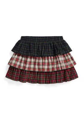 Ralph Lauren Childrenswear Girls 4-6x Plaid Tiered Poplin Skirt, 2 | Belk