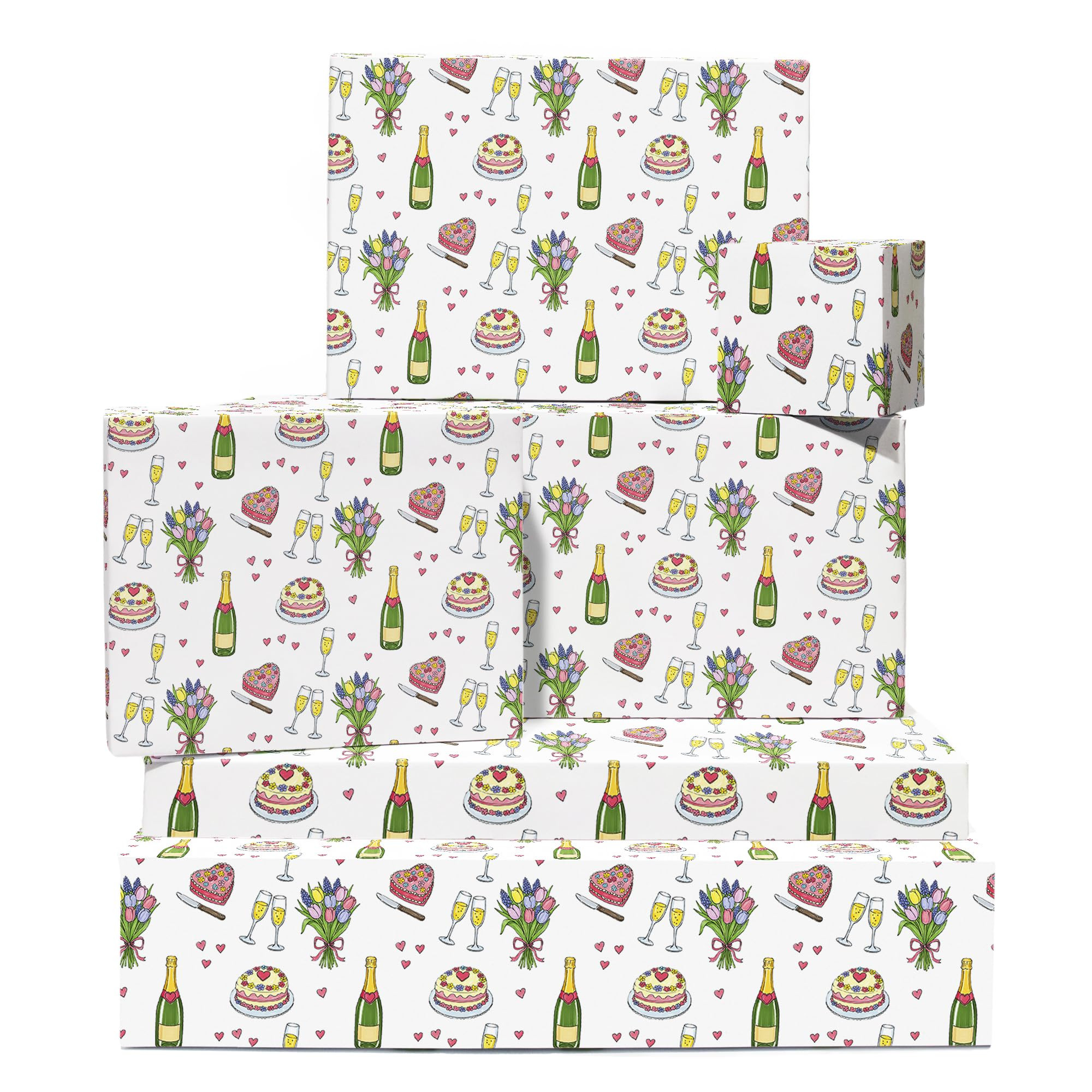 CENTRAL 23 Birthday Celebration Wrapping Paper - 6 Sheets Gift Wrap for Friends or Family - Anniv... | Amazon (US)