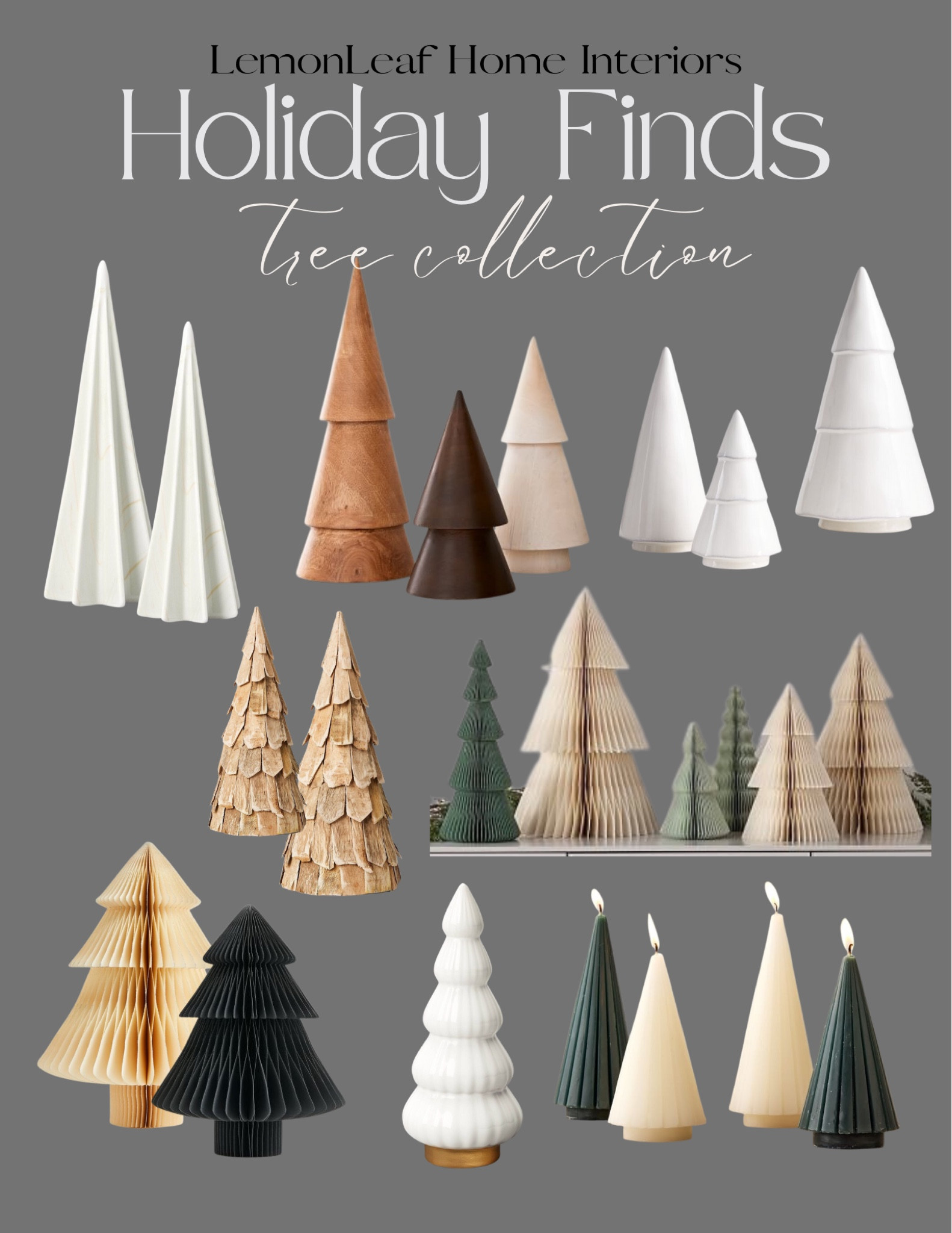 I love a good collection of holiday decor trees. Different textures and sizes make for an interesting collection 



#LTKHoliday #LTKfindsunder50 #LTKhome