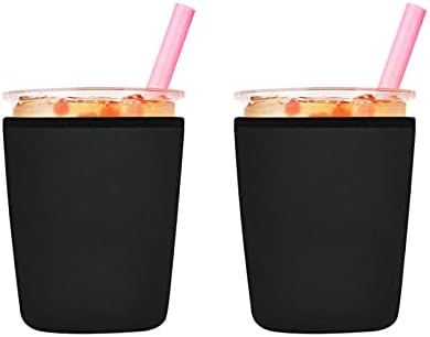 2 Pack Iced Coffee Sleeves, Reusable Neoprene Iced Coffee Cup Sleeves, Insulator Sleeve for Beverage | Amazon (US)