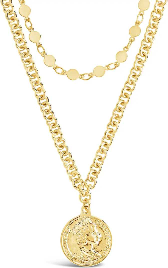 Sterling Forever 14K Gold Plated Coin Layered Necklace | Nordstromrack | Nordstrom Rack