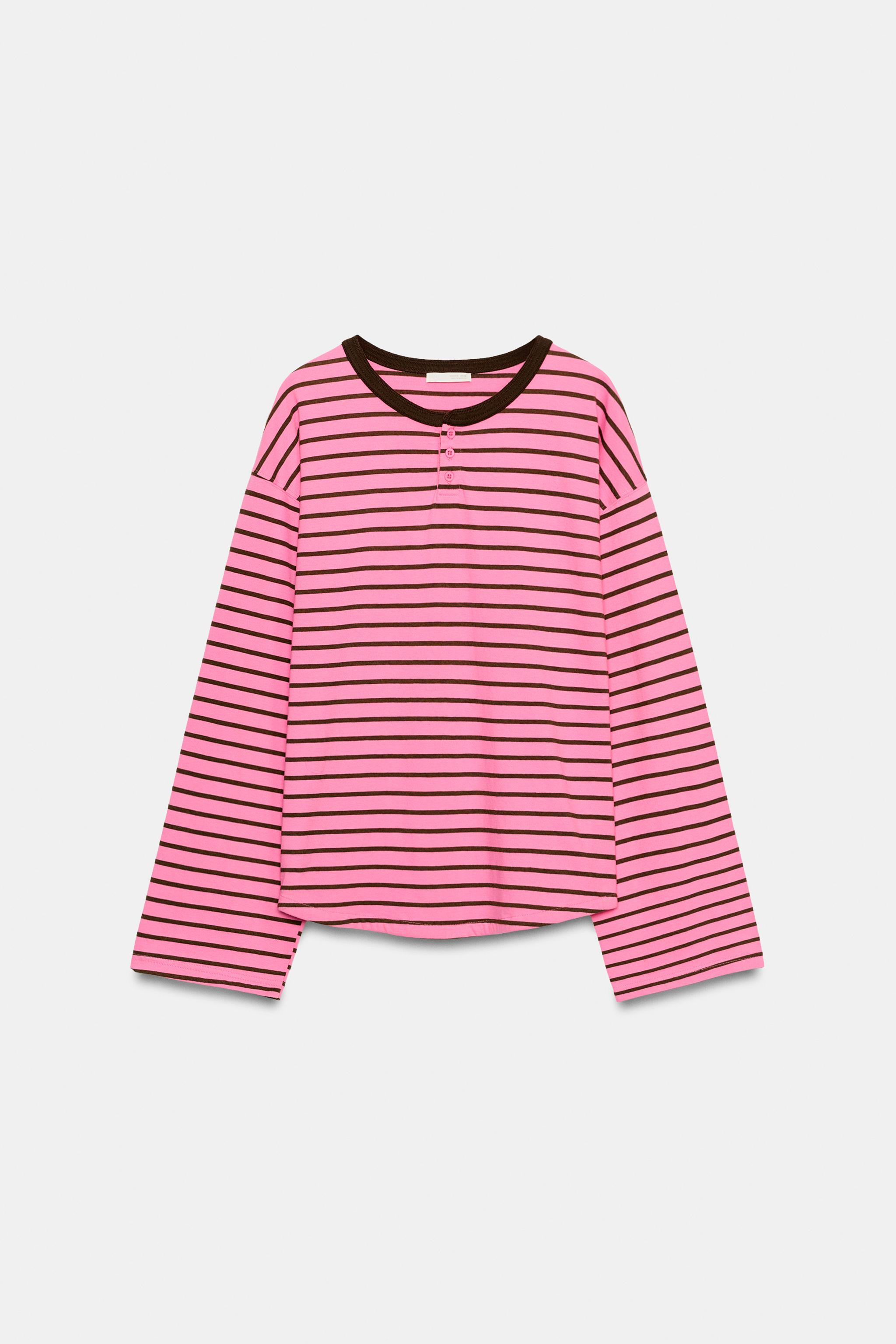 STRIPED HENLEY T-SHIRT | Zara US