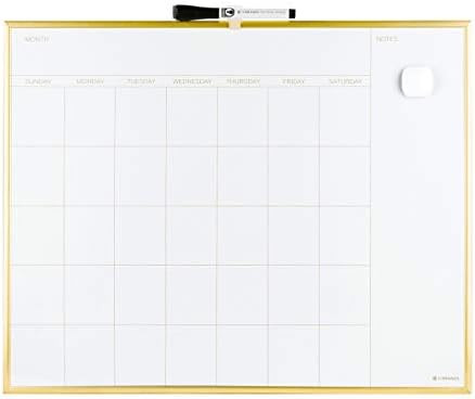 U Brands Magnetic Monthly Calendar Dry Erase Board, 20 x 16 Inches, Gold Aluminum Frame - 364U00-... | Amazon (US)