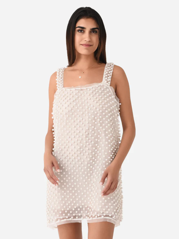 LoveShackFancy Women's Kayana Pearl Mini Dress | Saint Bernard