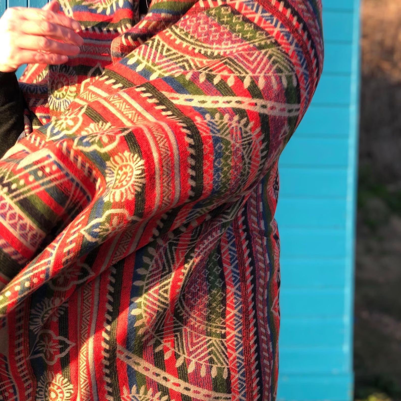 Oversized Peruvian Print Blanket Scarf Shawl Yoga Blanket - Etsy | Etsy (US)