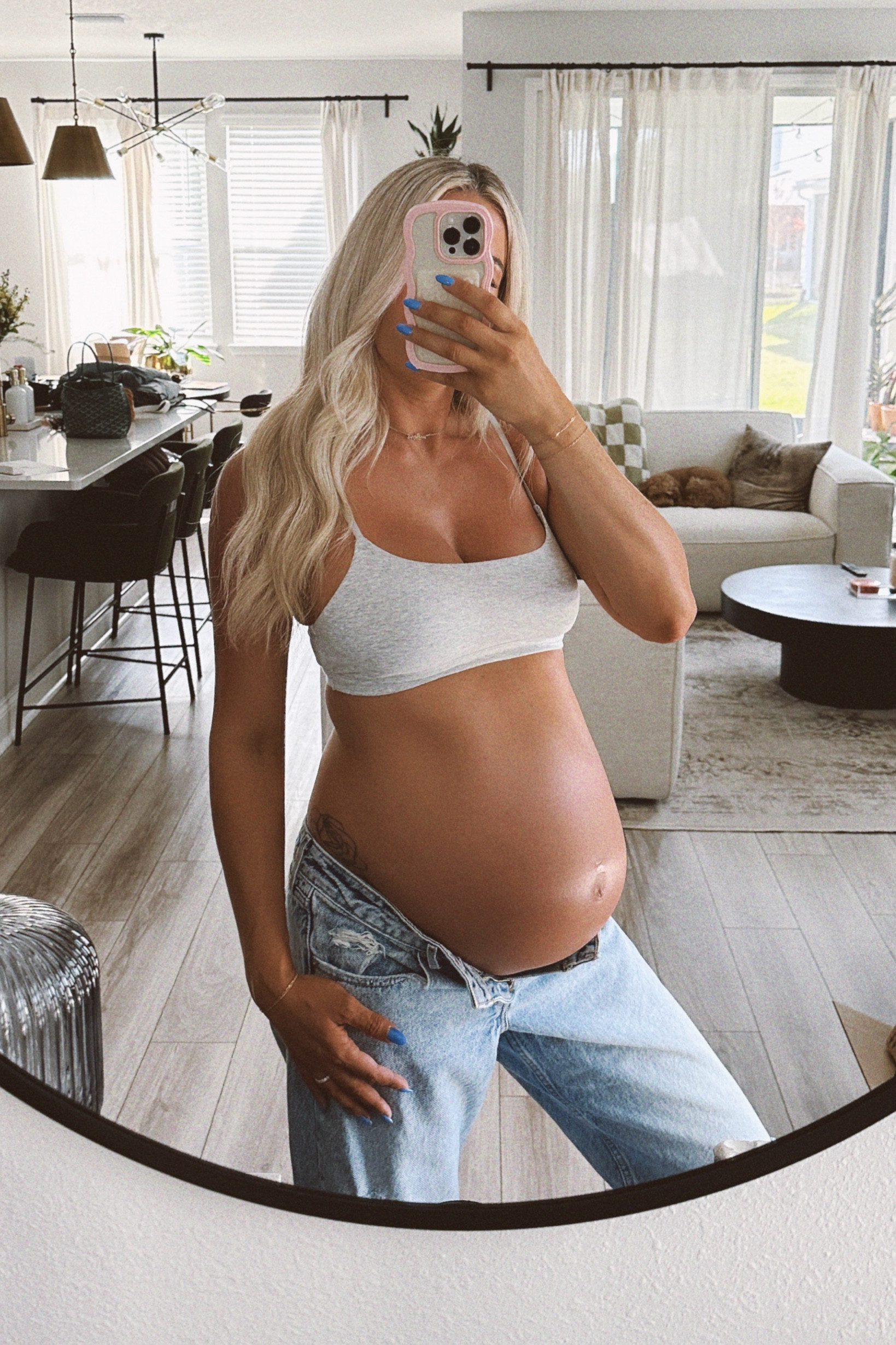 Bralette & jeans from maternity shoot 

#LTKbump #LTKbaby