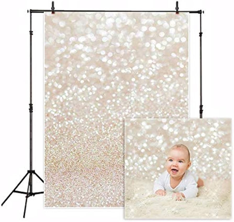 Funnytree 5X7ft Ivory Gold Bokeh Photography Backdrop Golden Spots Shinning Sparkle (Not Glitter)... | Amazon (US)