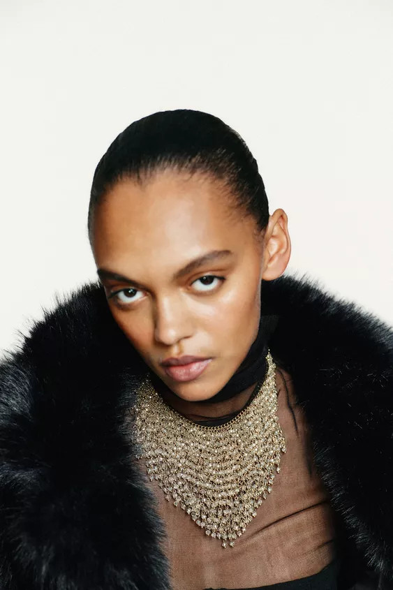 SHIMMERING WATERFALL NECKLACE | Zara US