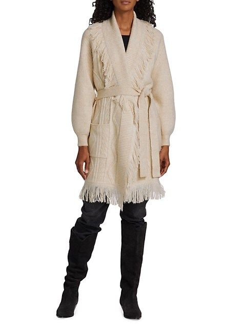 Long Fringe-Trim Cardigan | Saks Fifth Avenue