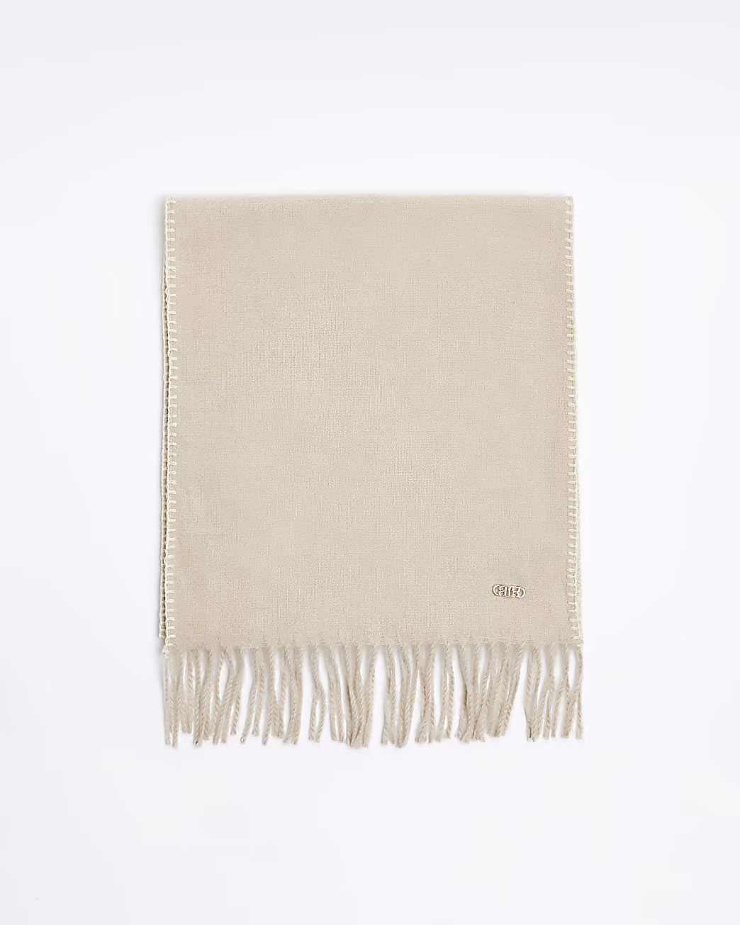Cream stitch detail scarf | River Island (UK & IE)
