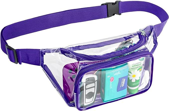 WJCD Clear Fanny Pack Stadium Approved Waterproof Cute Waist Bag Clear Purse Transparent Adjustab... | Amazon (US)