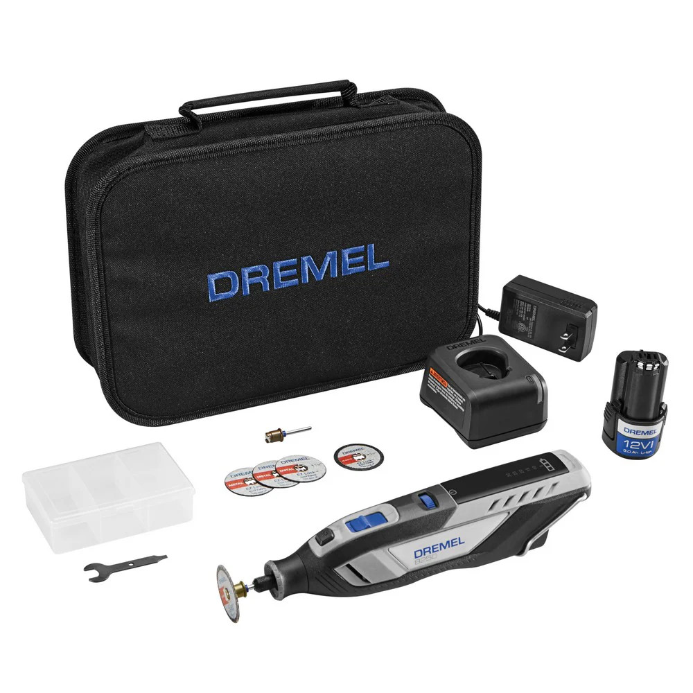 Dremel 8250 Brushless Variable speed 12-volt 3 -Amp Multipurpose Cordless Rotary Tool Kit ( Battery Included and Charger Included ) Rubber | 8250-5 | Lowe's