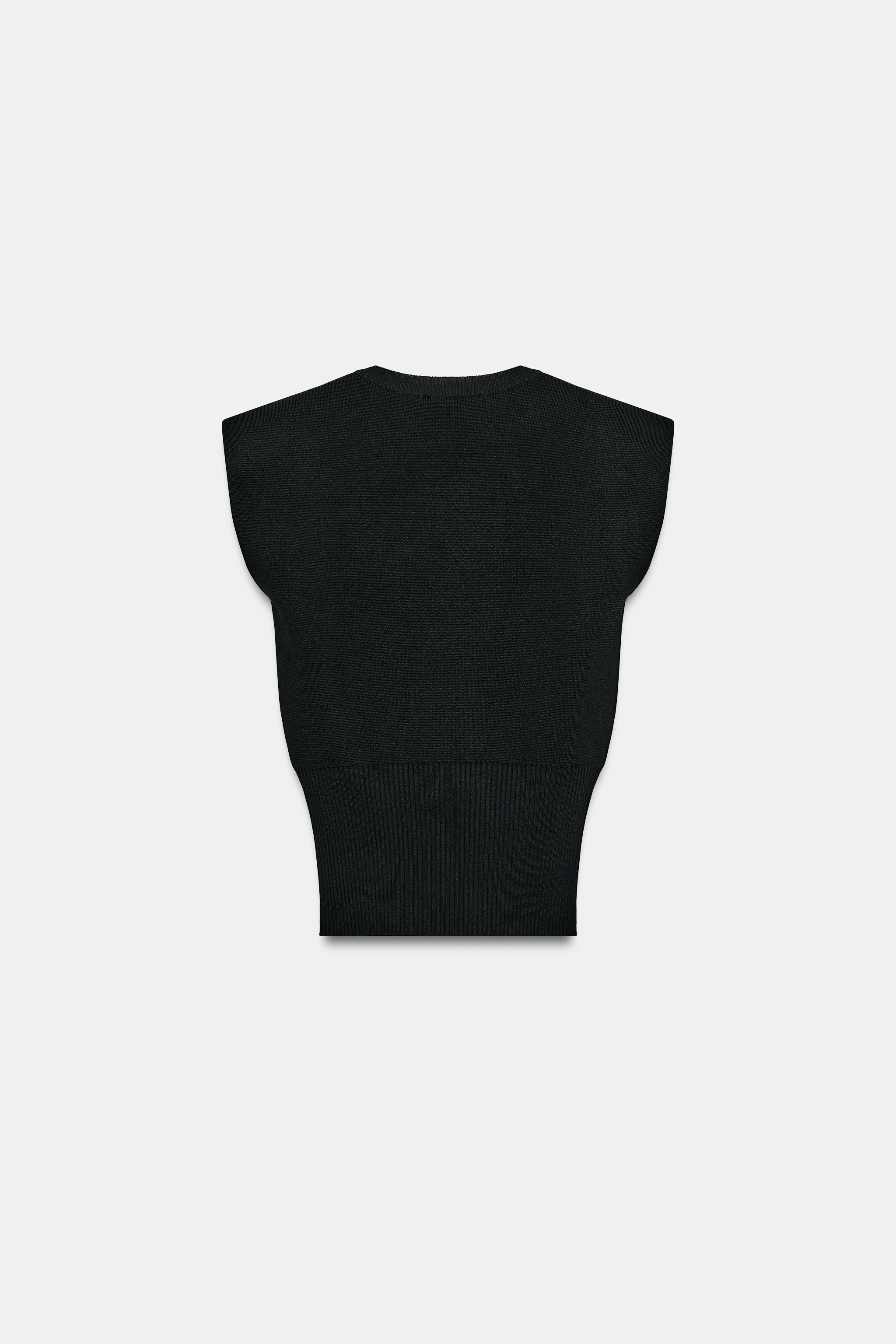 SHOULDER PAD KNIT TOP | Zara US