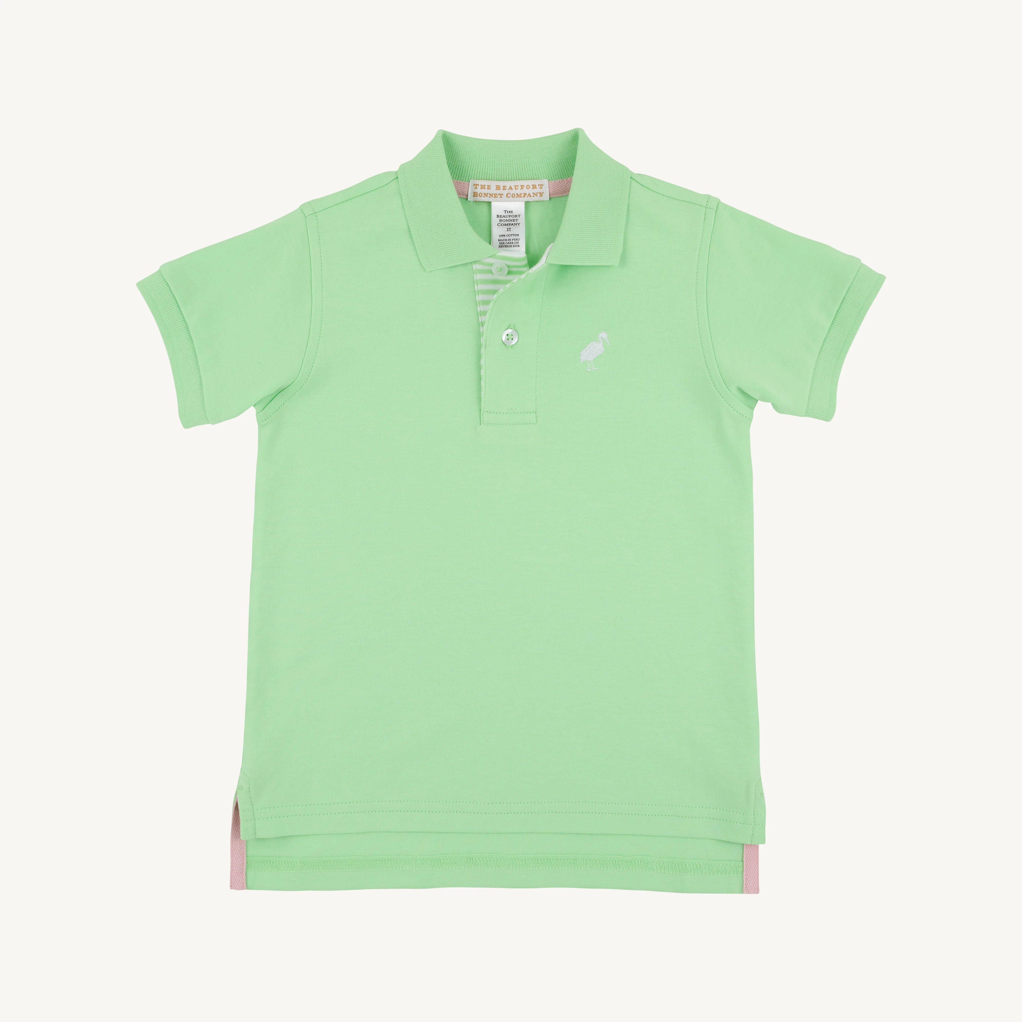 Prim & Proper Polo & Onesie - Lexington Lime with Lexington Lime Strip | The Beaufort Bonnet Company